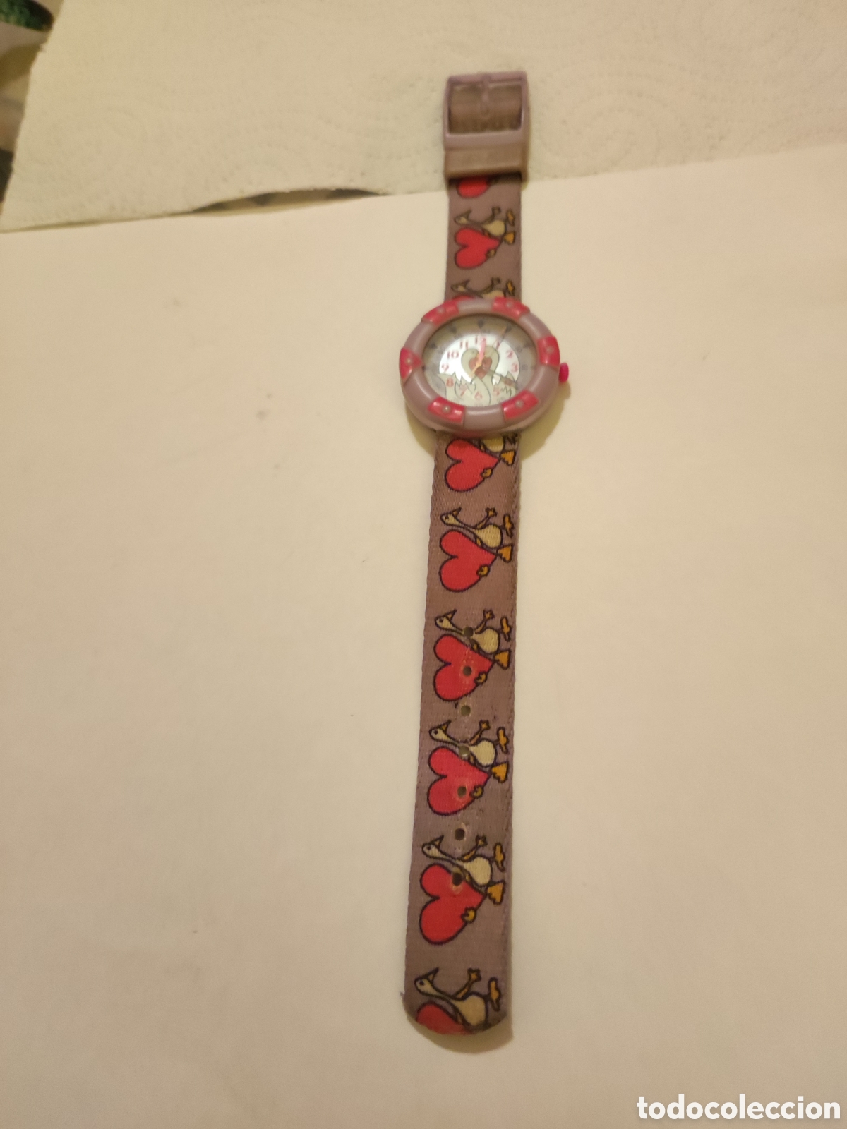 Vintage: Reloj Infantil Flik Flak Vintage (A&ntilde;os 90) &ndash; Patos y Corazones