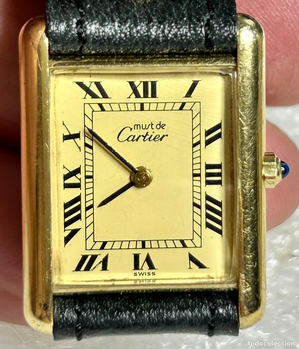 Vintage: 3966.Antiguo Reloj Must de Cartier (plata ley 925 y chapado en oro 18 quilates) FUNCIONANDO