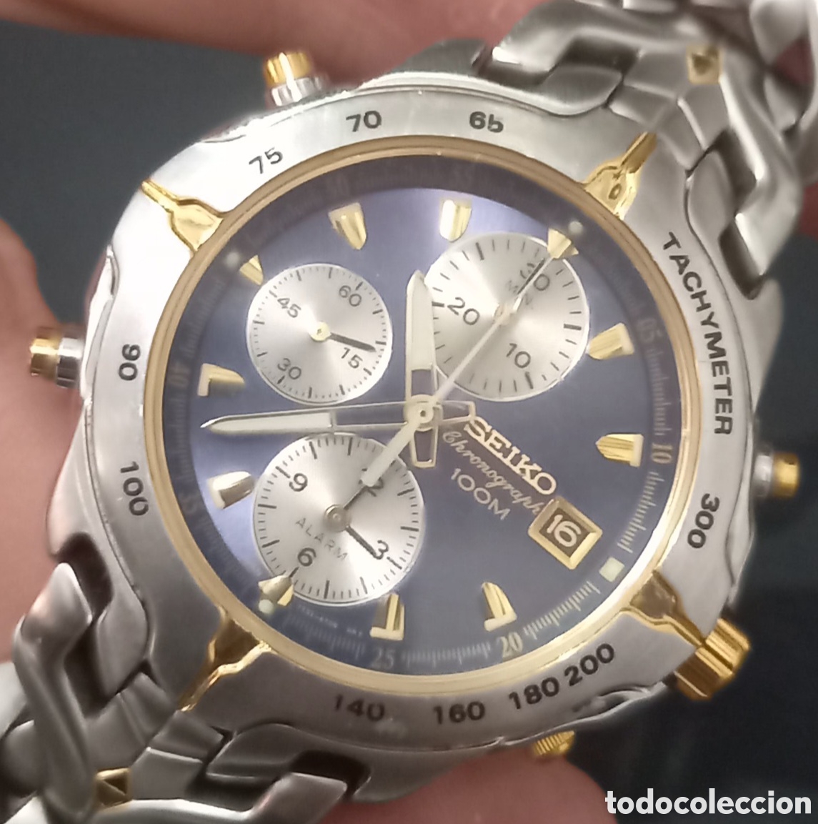Vintage: COMO NUEVO RELOJ SEIKO CRONOGRAFO PARA ARREGLAR REF DIFICIL PULSERA TIPO JOYA / OMEGA CARTIER ORO