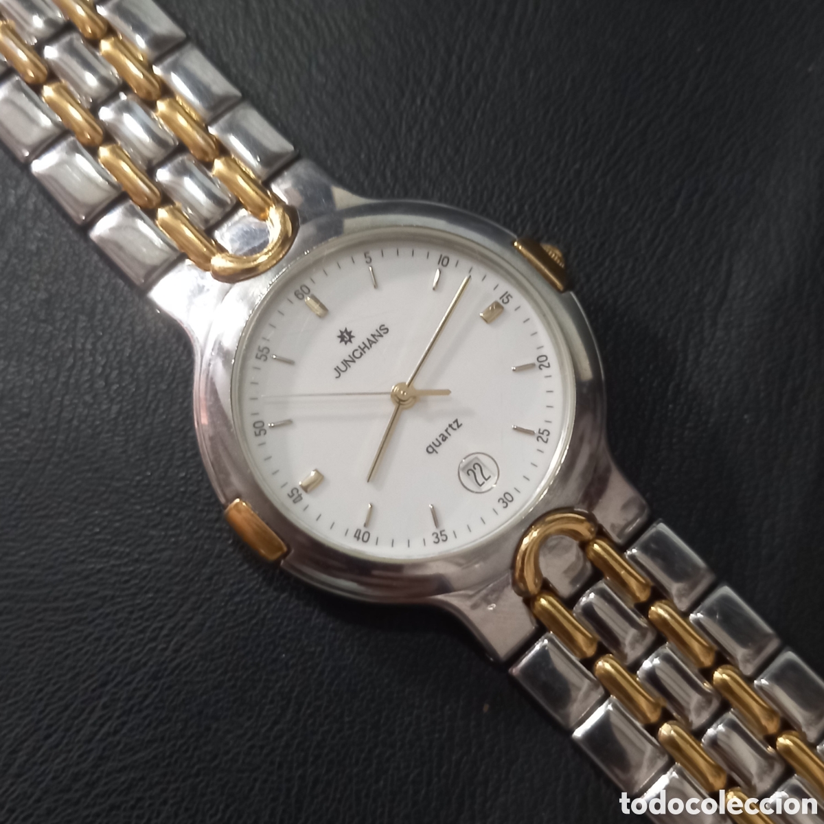 Vintage: RELOJ JUNGHANS MOVIMIENTO SUIZO ETA 955 412 BICOLOR ORO Y PLATA MODELO NO COMUN