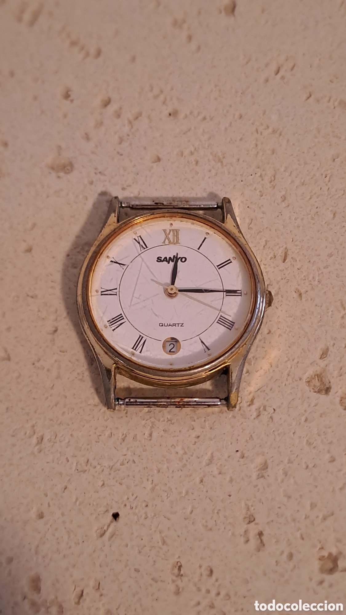 Vintage Watches: Reloj Sanyo Quartz Vintage Esfera Blanca (No Probado / Para Piezas o Restauraci&oacute;n)