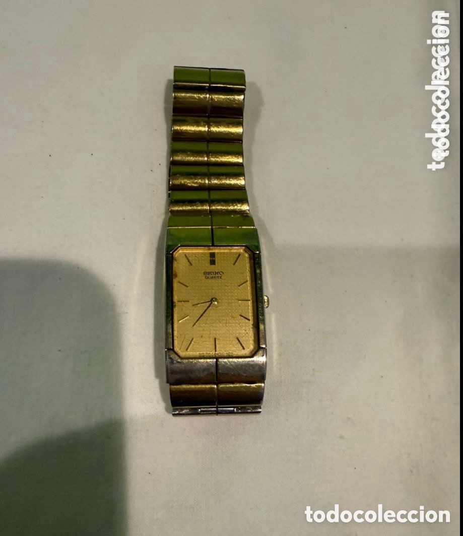 Vintage: Reloj Seiko Quartz vintage rectangular chapado dorado caballero a&ntilde;os 80