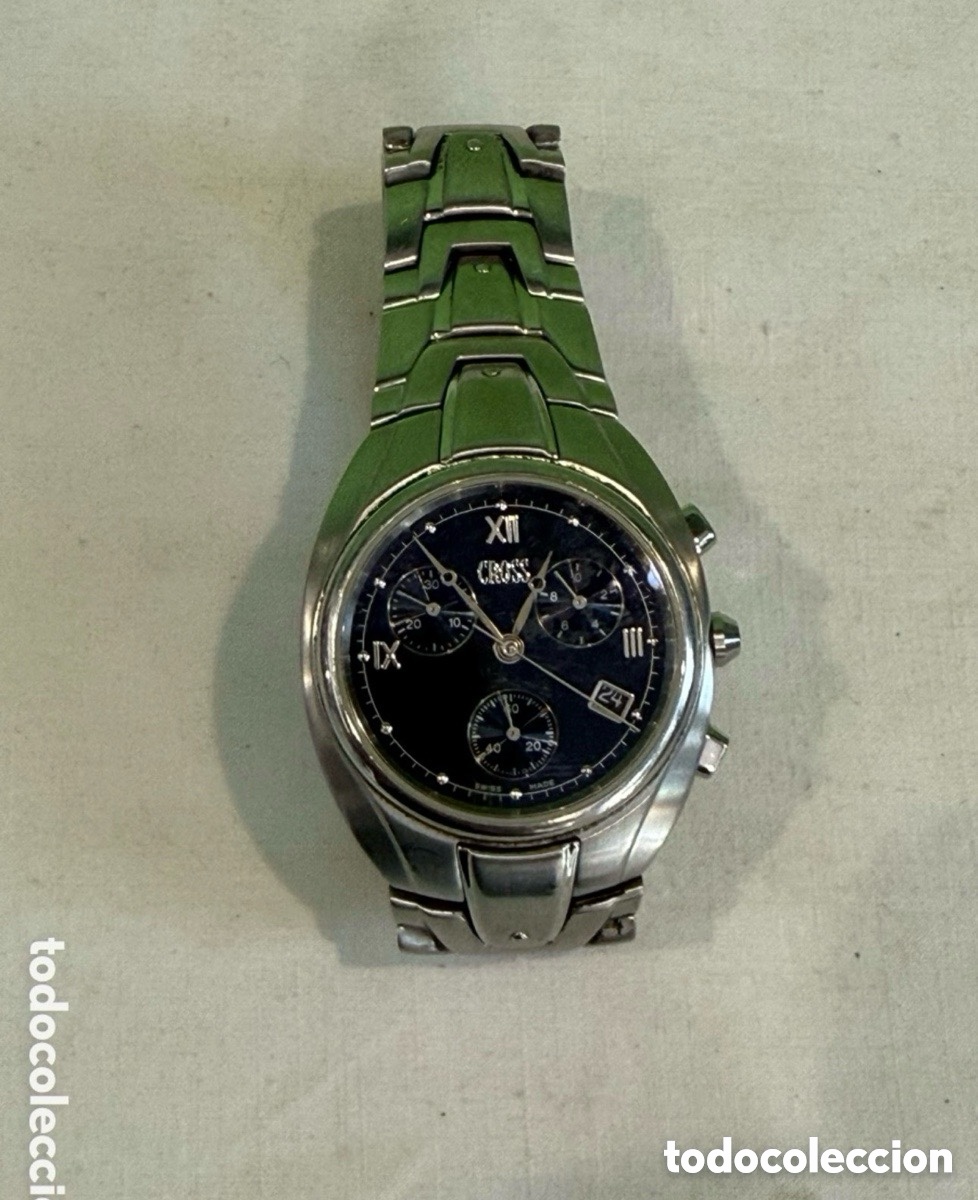 Vintage: Reloj caballero CROSS cron&oacute;grafo cuarzo acero inoxidable caballero esfera negra