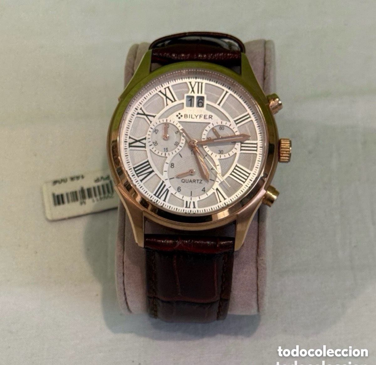 Vintage: Reloj Billyfer Caballero Multifunci&oacute;n Dorado Elegante Gran Esfera