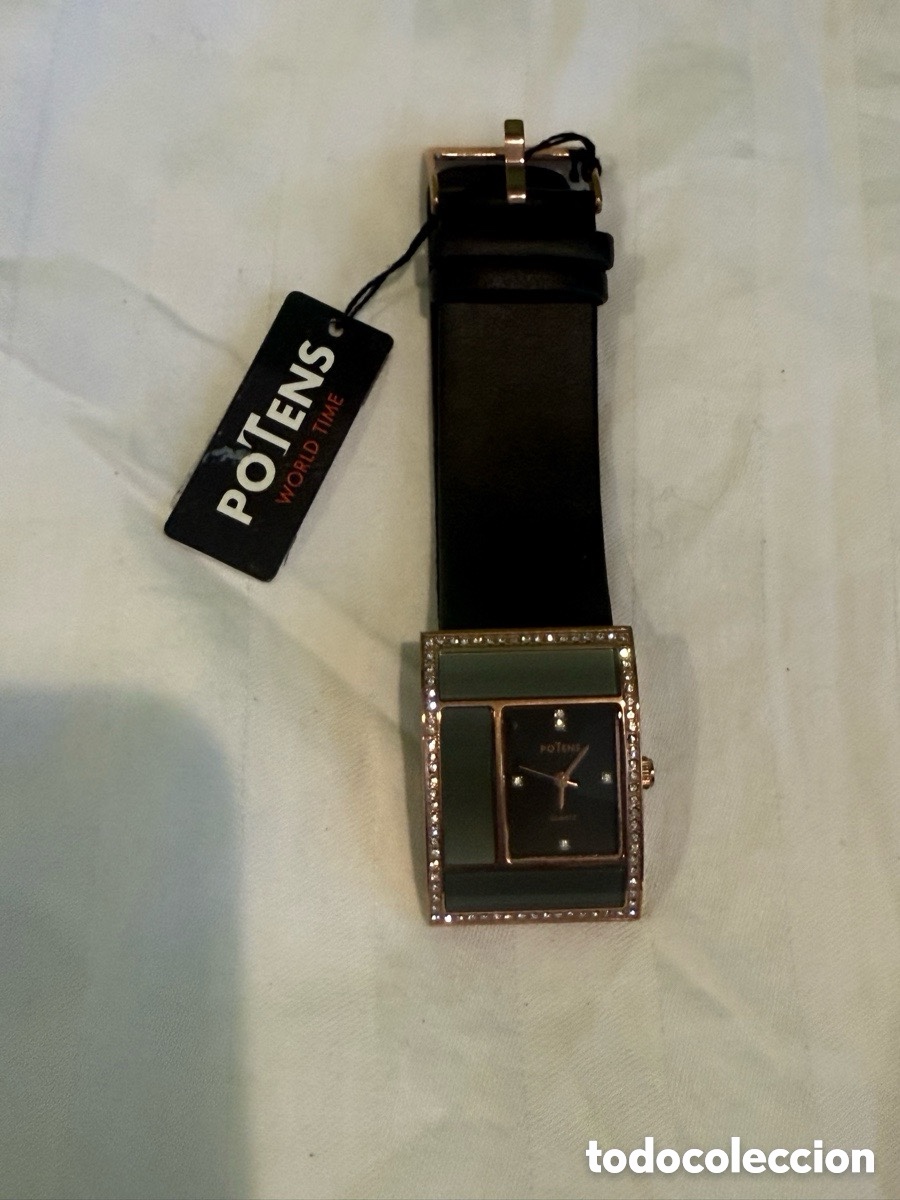 Vintage: Reloj Se&ntilde;ora Potens World Time Rectangular Acero Nuevo con Etiqueta