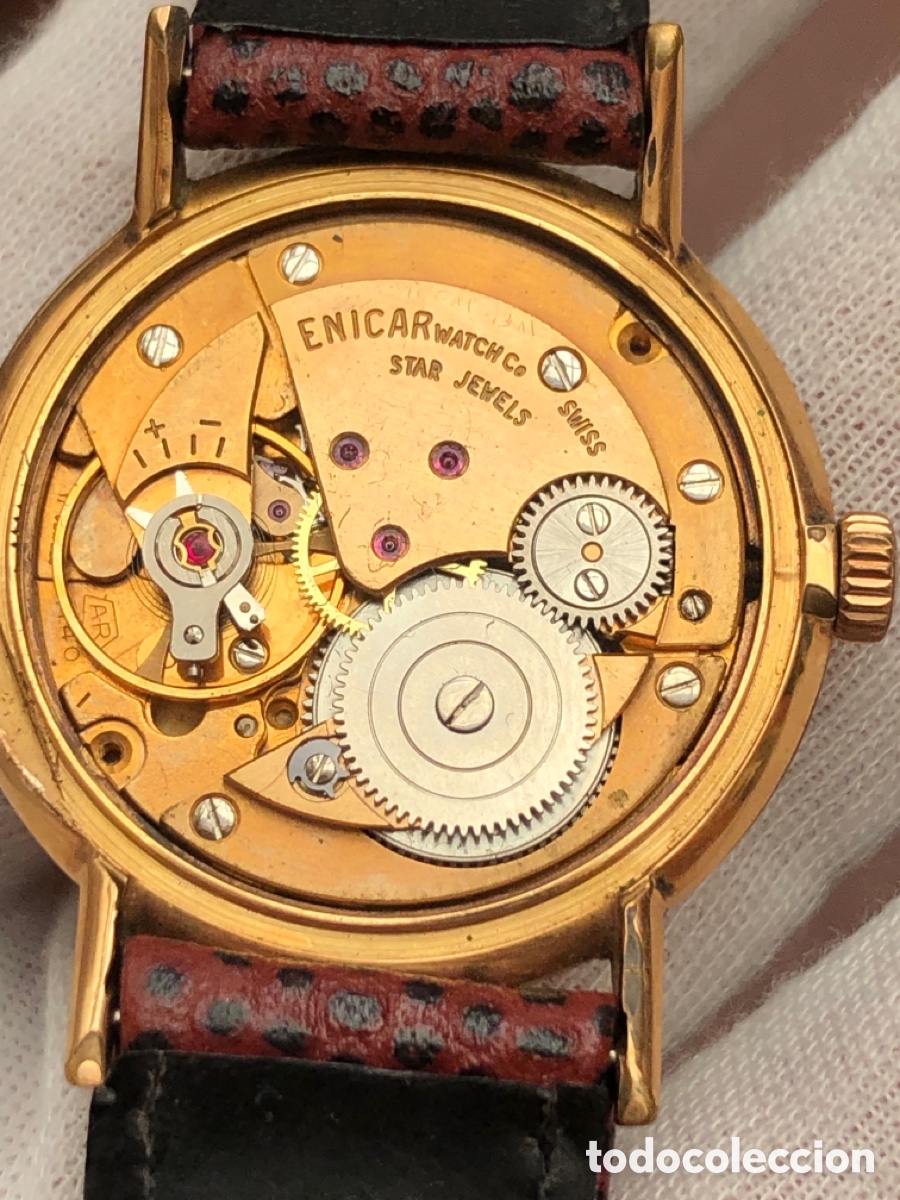 Vintage: Reloj enicar de cuerda - Foto 8