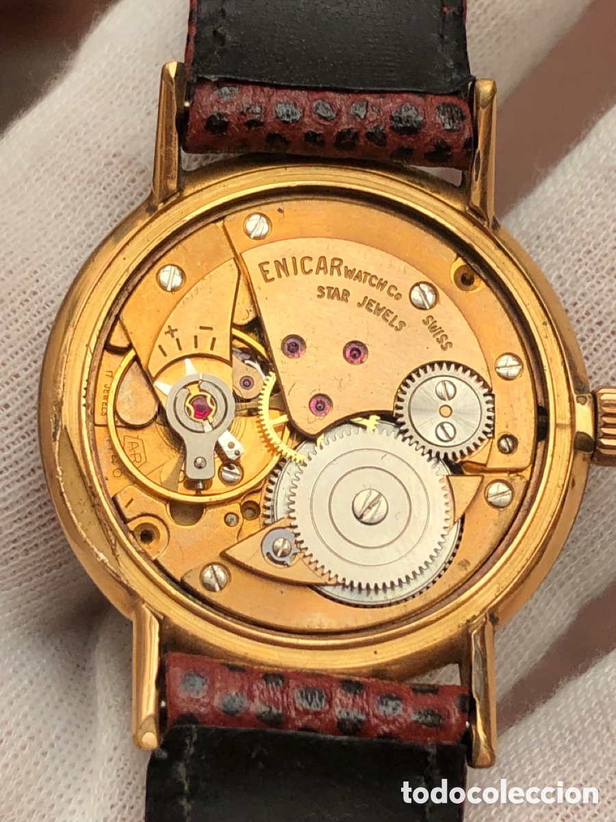 Vintage: Reloj enicar de cuerda - Foto 9