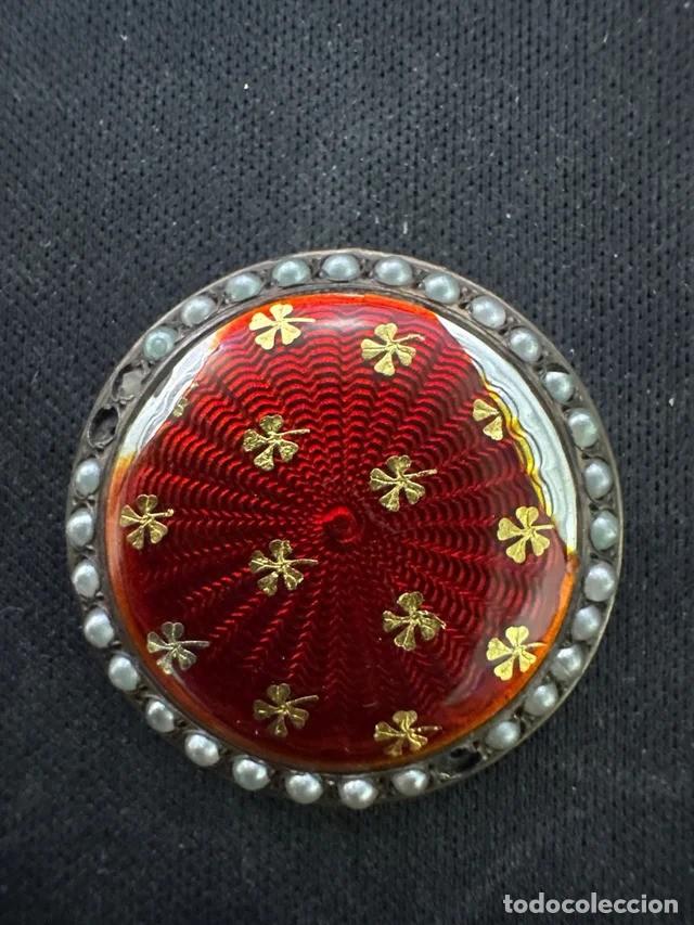 Vintage: Reloj de bolsillo antiguo esmaltado Funciona. - Foto 3