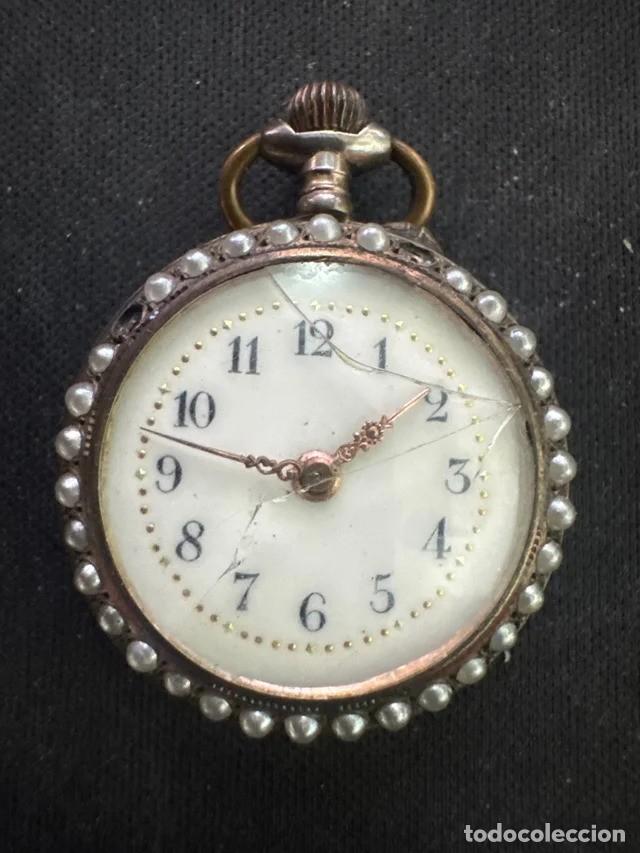 Vintage: Reloj de bolsillo antiguo esmaltado Funciona. - Foto 1