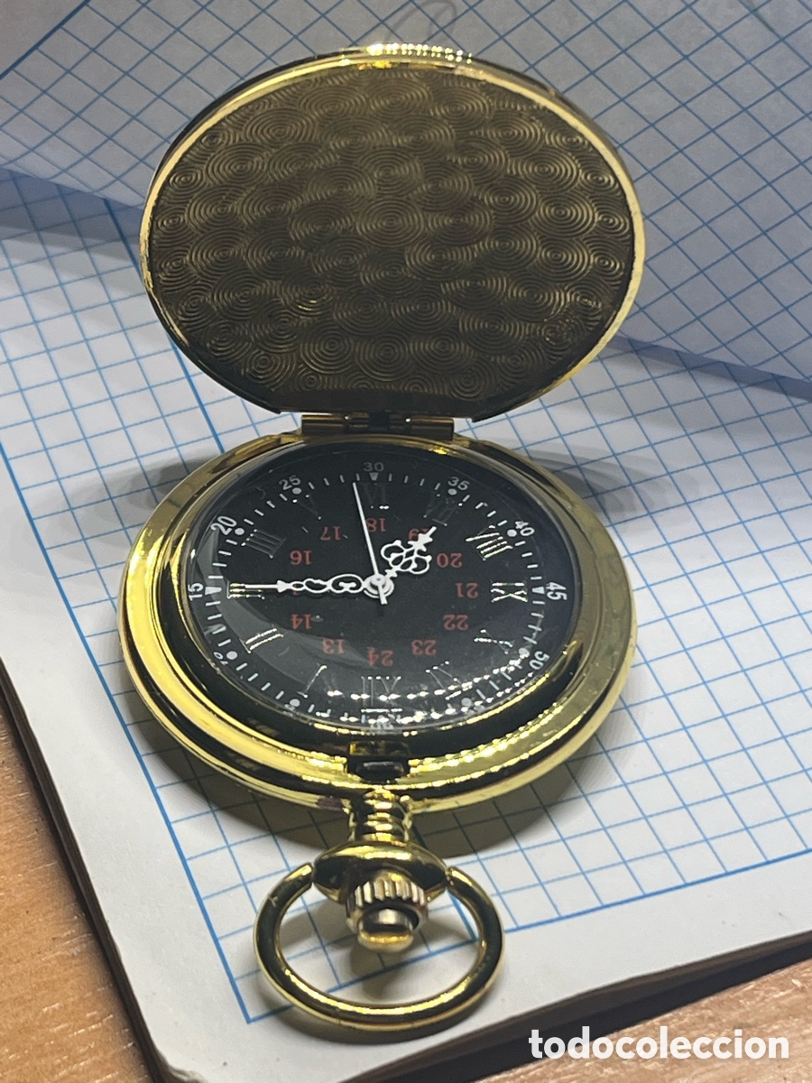 Vintage: RELOJ DE BOLSILLO ANAL&Oacute;GICO DORADO