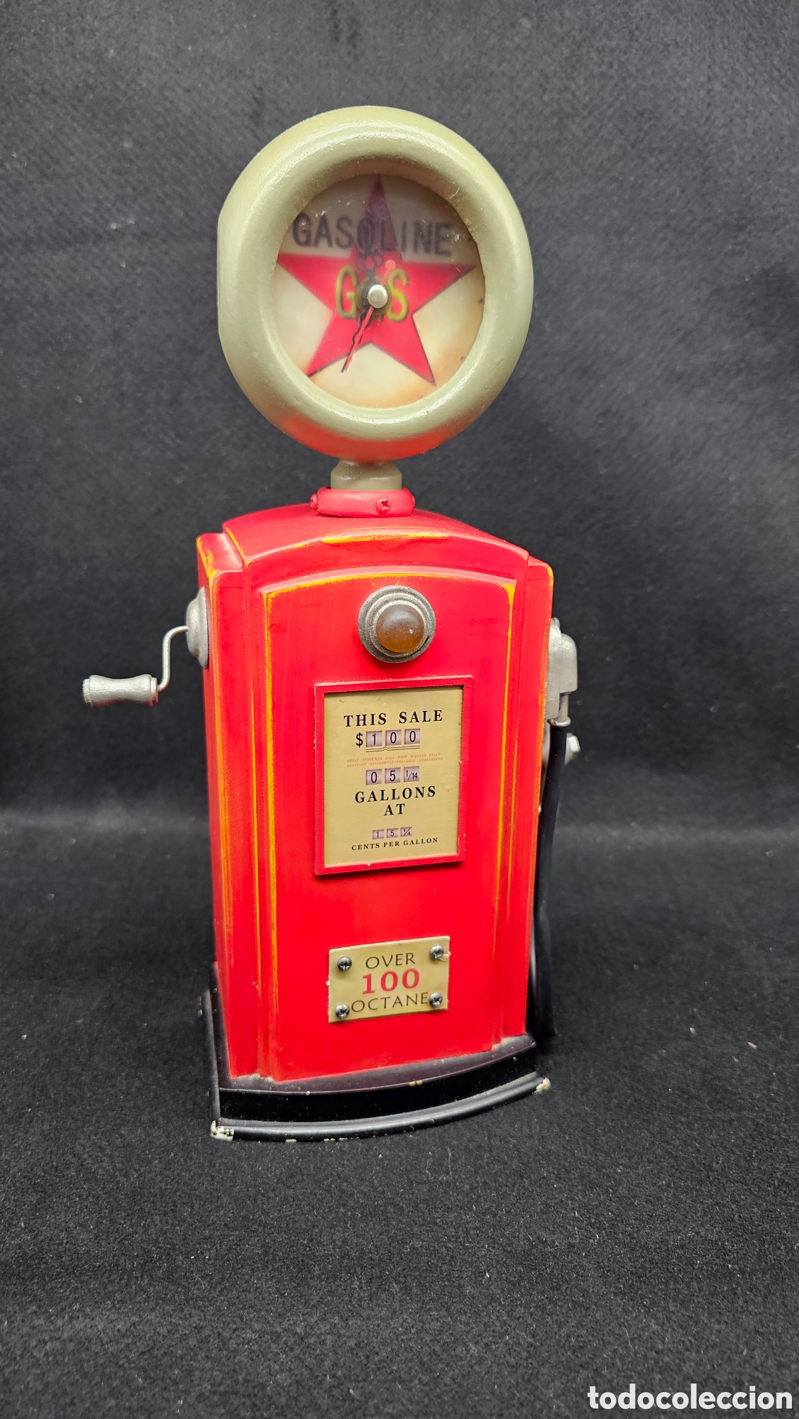 Vintage: Reloj/ hucha en forma de surtidor d3 combustible