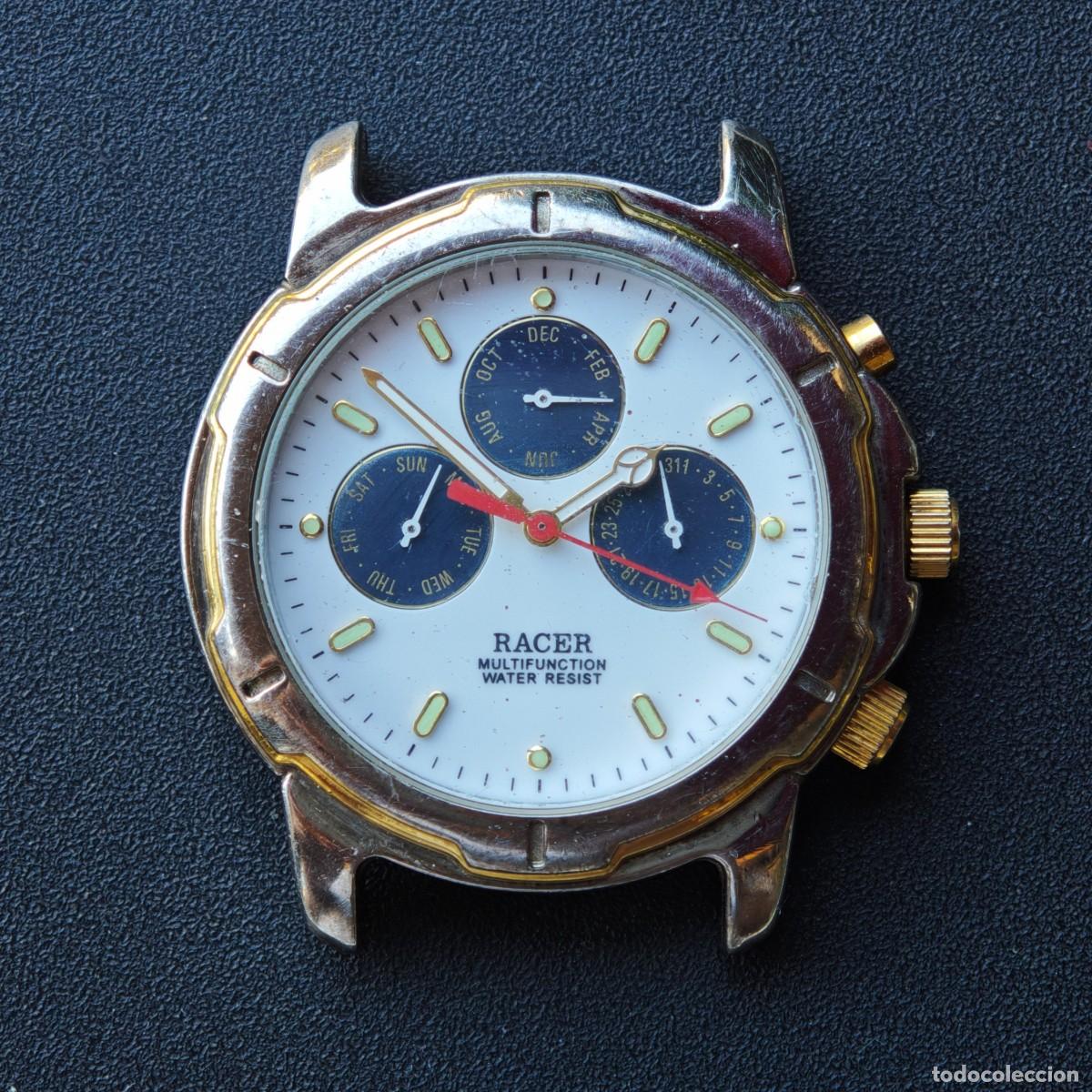 Vintage: RACER 37mm reloj quartz vintage Akita 9ME00 9M0189 montre orologio watch Japan