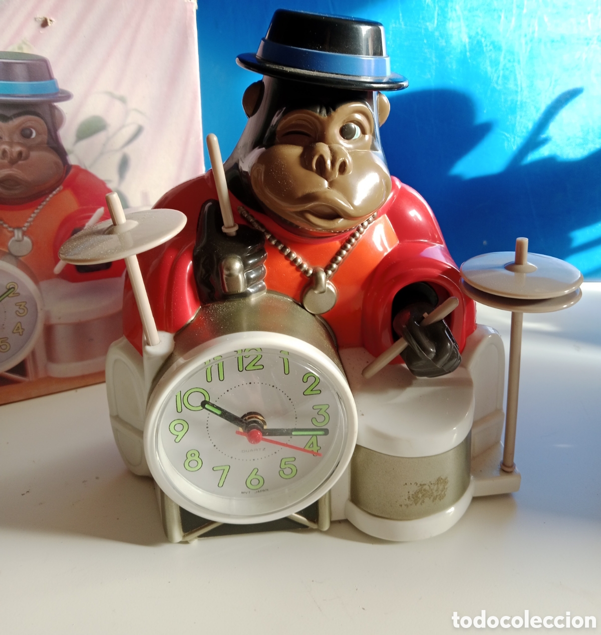 Vintage: DESPERTADOR GORILA TOCA LA BATER&Iacute;A. FUNCIONA