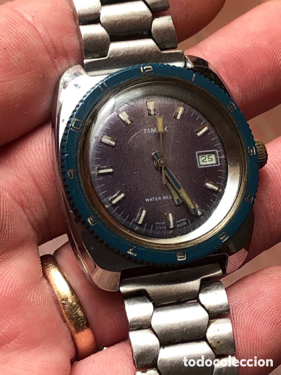 Vintage: Reloj diver timex caja cromada - Foto 2