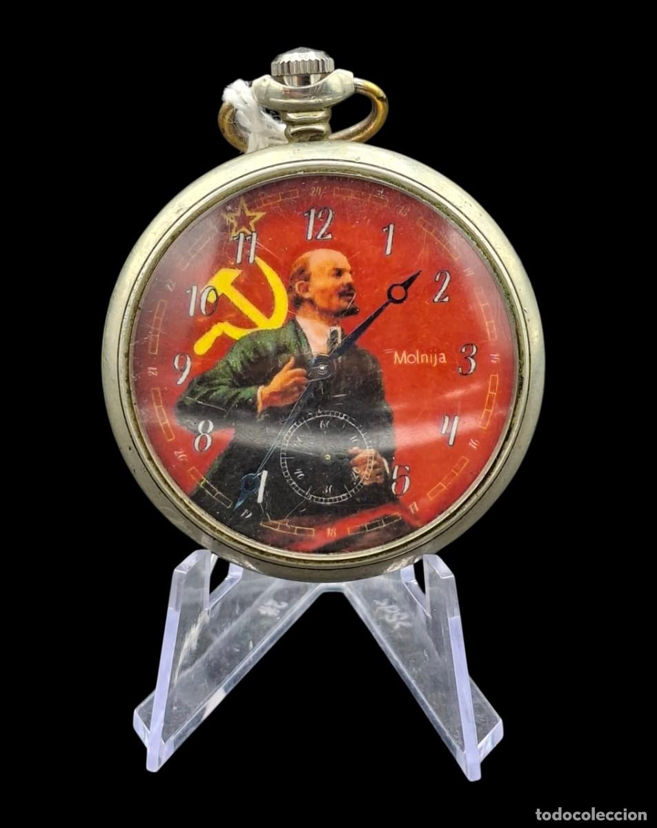 Vintage: RELOJ VINTAGE MOLNIJA CON LA FIGURA DE LENIN