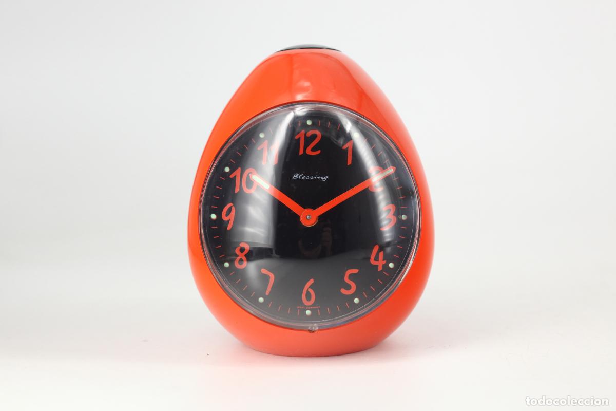 Vintage: RELOJ DESPERTADOR BLESSING SPACE AGE PLASTICO NARANJA RETRO VINTAGE ALEMANIA 70's