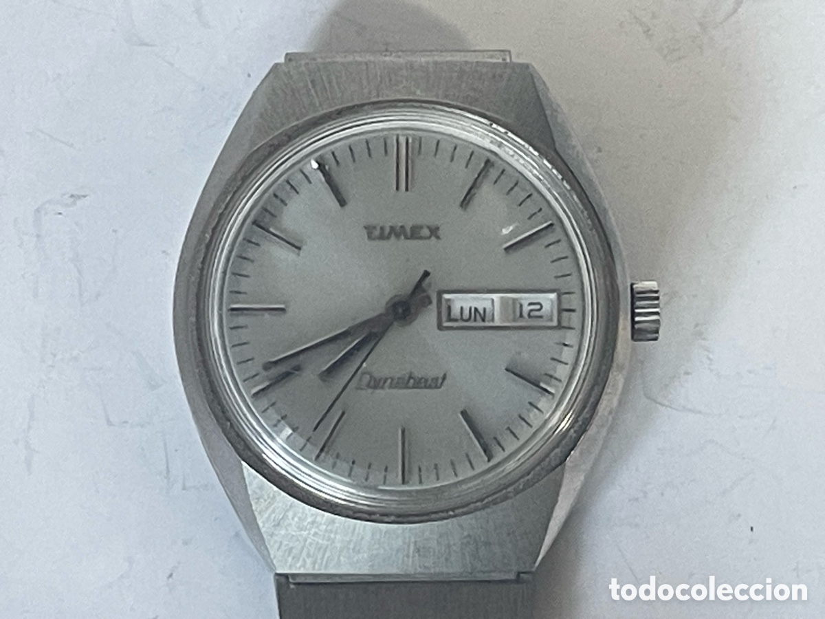 Vintage: Reloj Timex Electric Dynabeat d&iacute;a fecha acero inoxidable a&ntilde;os 70 sin probar