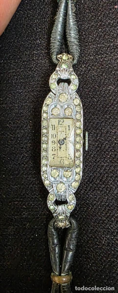Vintage: Reloj Vintage EMTIR Art D&eacute;co Plata 925 &ndash; Mec&aacute;nico de Cuerda &ndash; Caja con Marquesitas &ndash; 18 cm