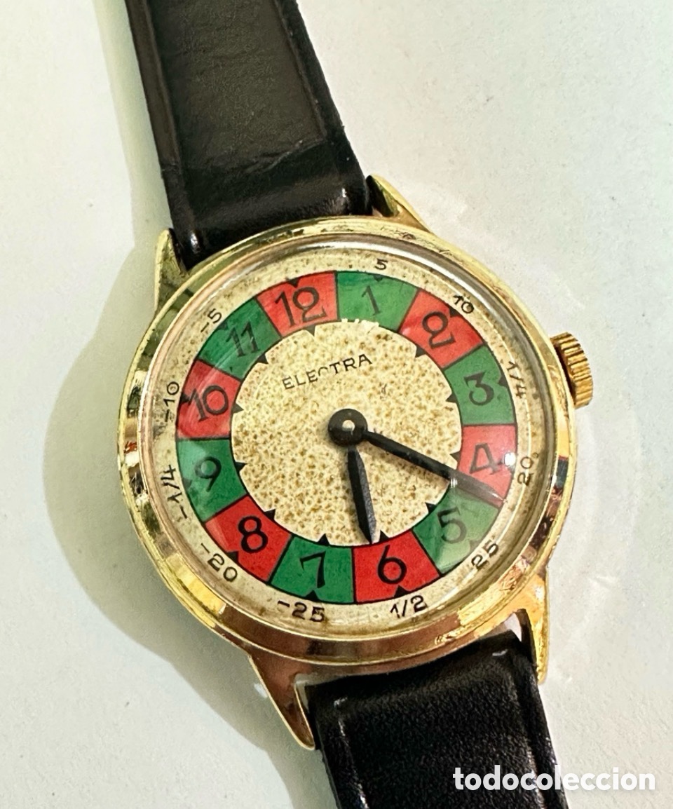 Vintage: Antiguo Reloj Electra con esfera Ruleta vintage / Swiss Mec&aacute;nico de los a&ntilde;os 70,