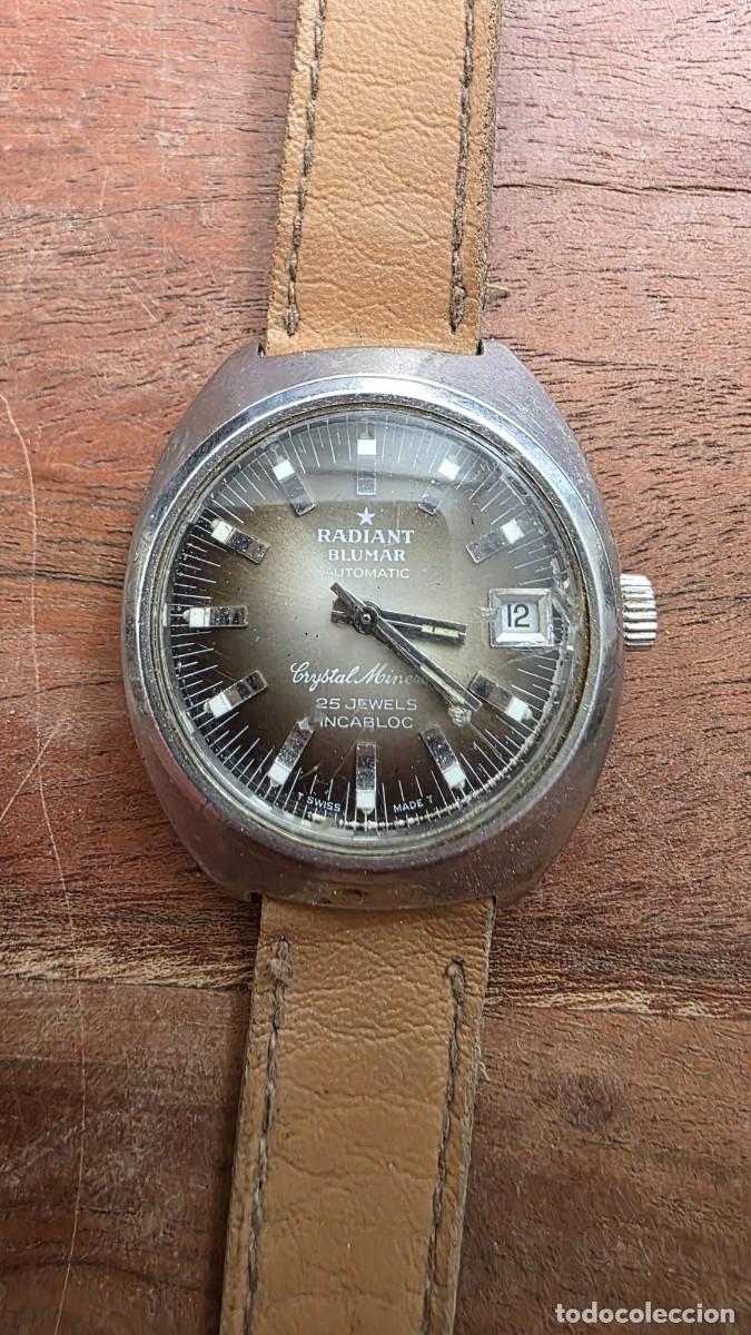 Vintage: Reloj Vintage Radiant Blumar Automatic 25 Jewels Incabloc Crystal Miner &ndash; Swiss Made &ndash; Caja 40 mm