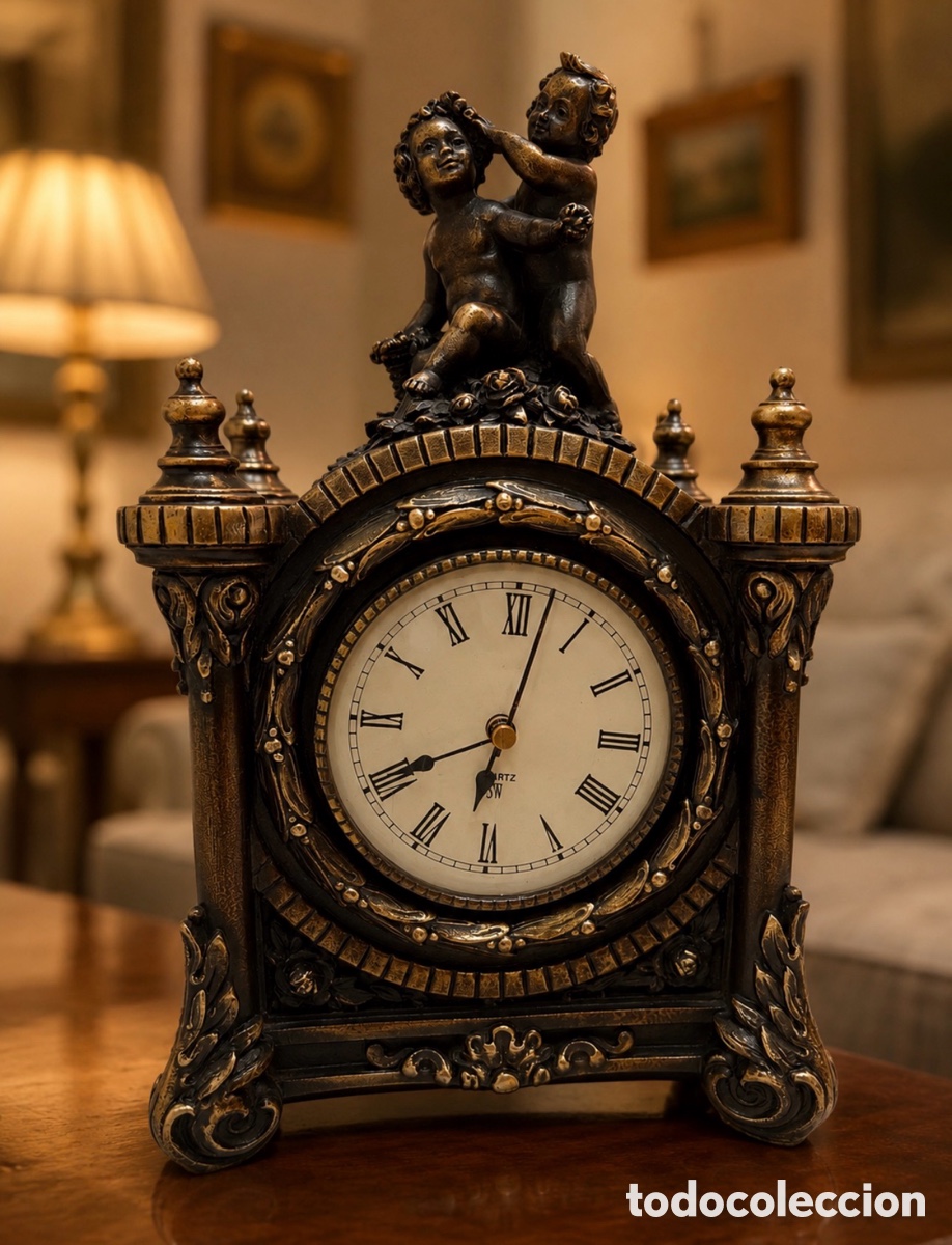 Vintage: Reloj &ldquo;Estilo Imperio&rdquo; en bronce macizo (5kg). Funciona perfectamente
