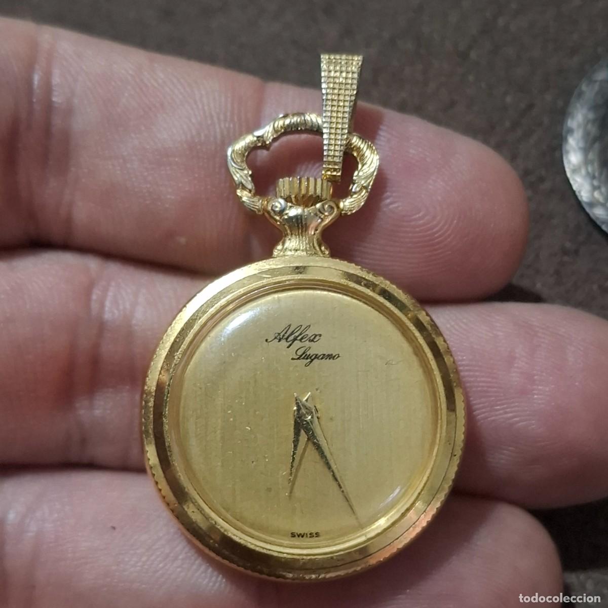 Vintage: Peque&ntilde;o reloj de bolsillo/ colgante ALFEX LUGANO.