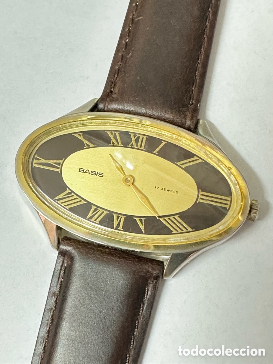 Vintage: Antiguo reloj BASIS 17JEWELS Con N&uacute;mero Romanos Swiss Vintage