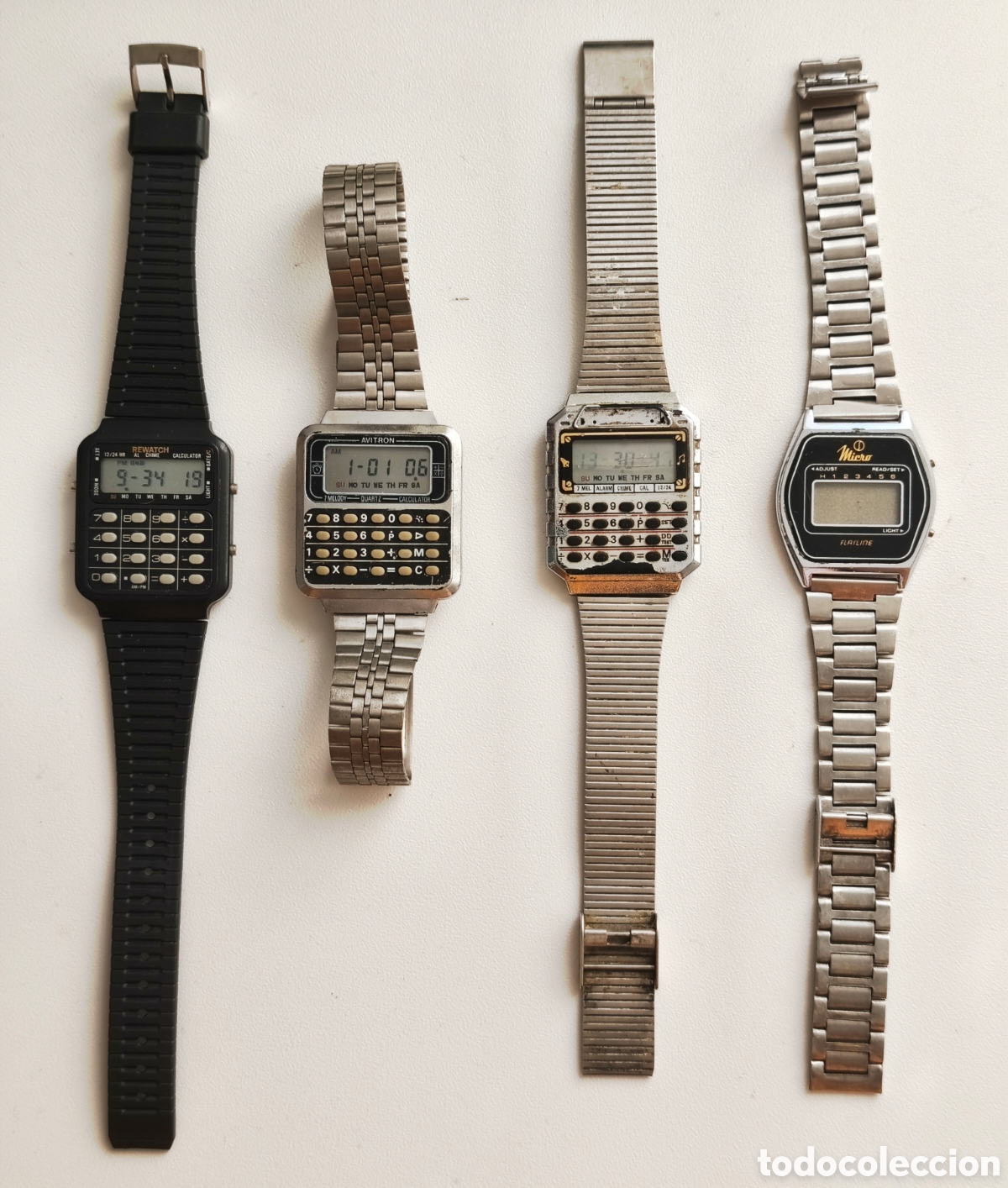 Vintage: Lote de 4 relojes vintage Rewatch, Avitron, Micro. Leer descripci&oacute;n