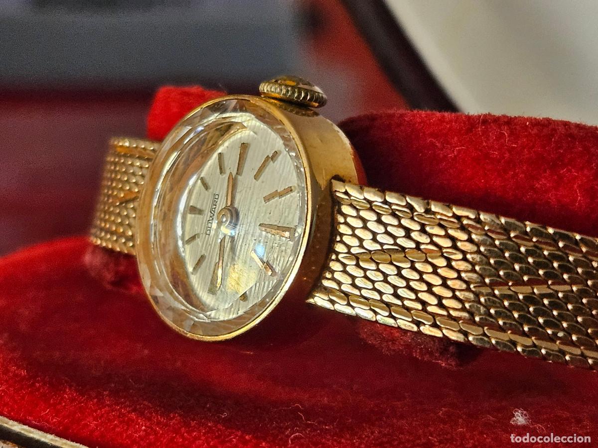 Vintage: Reloj Duward a&ntilde;os 50 caja y brazalete oro 18k , peso sin maquinaria 23g