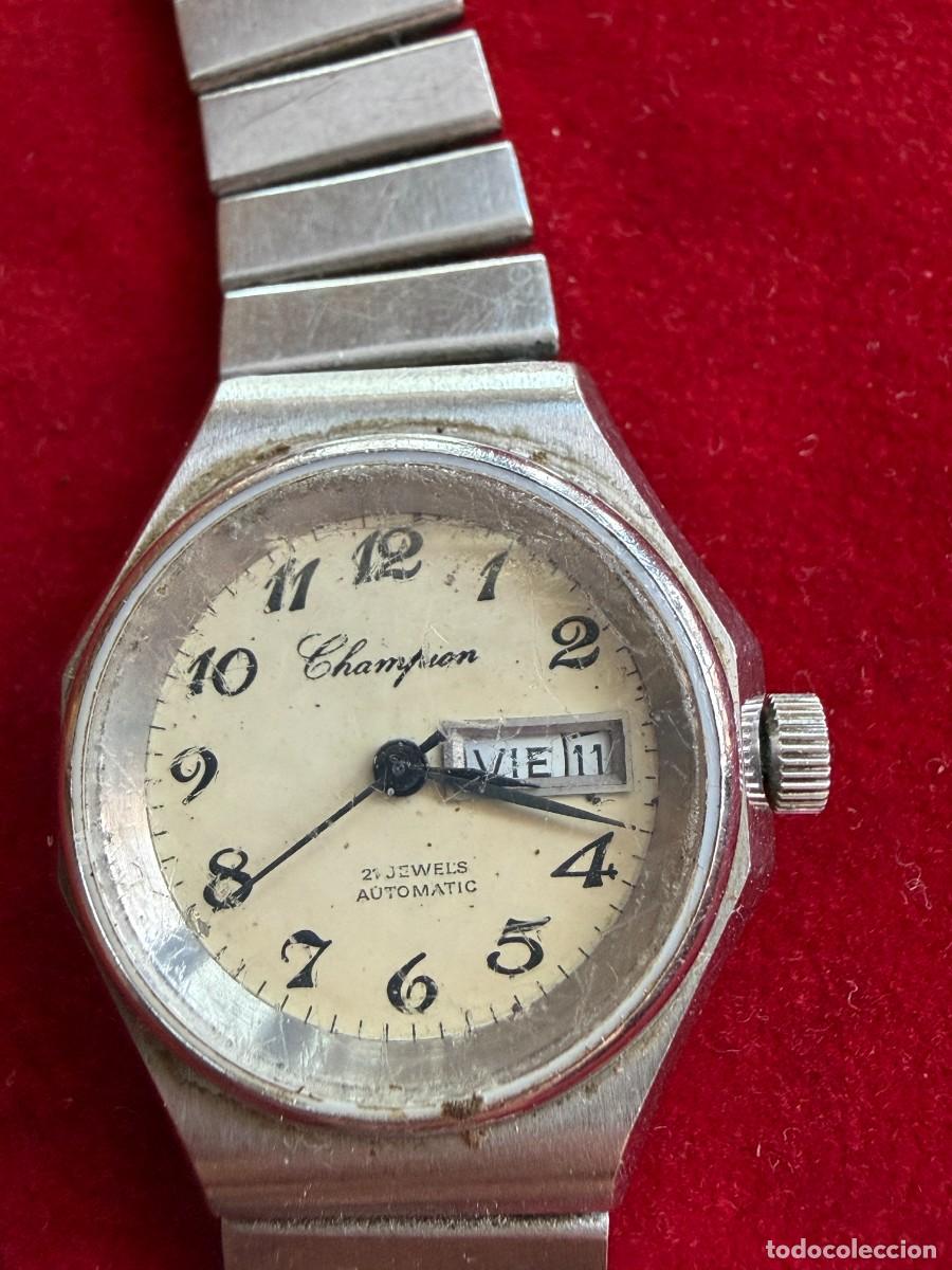 Vintage: Reloj vintage Champion Automatic 21 Jewels acero inoxidable a&ntilde;os 70 calendario