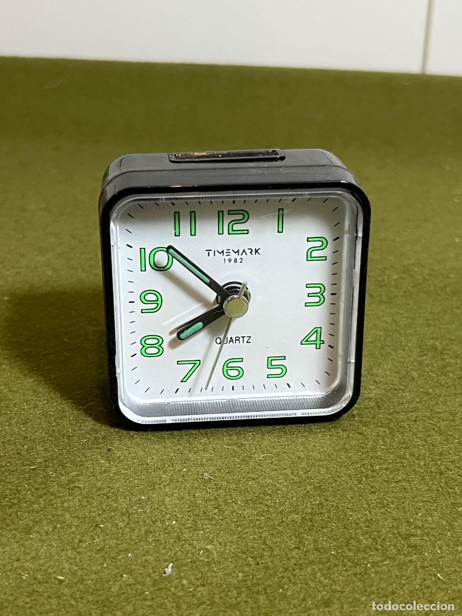 Vintage: Reloj despertador Timemark 1982 Quartz vintage sobremesa negro funcionamiento a pila