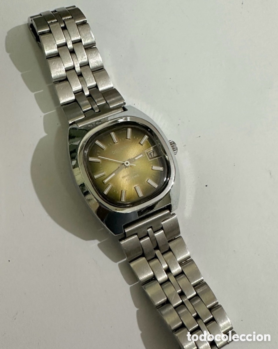 Vintage: Reloj DELKAR ANCRE 17 Rub&iacute;s Antichoc Con D&iacute;a Swiss Made