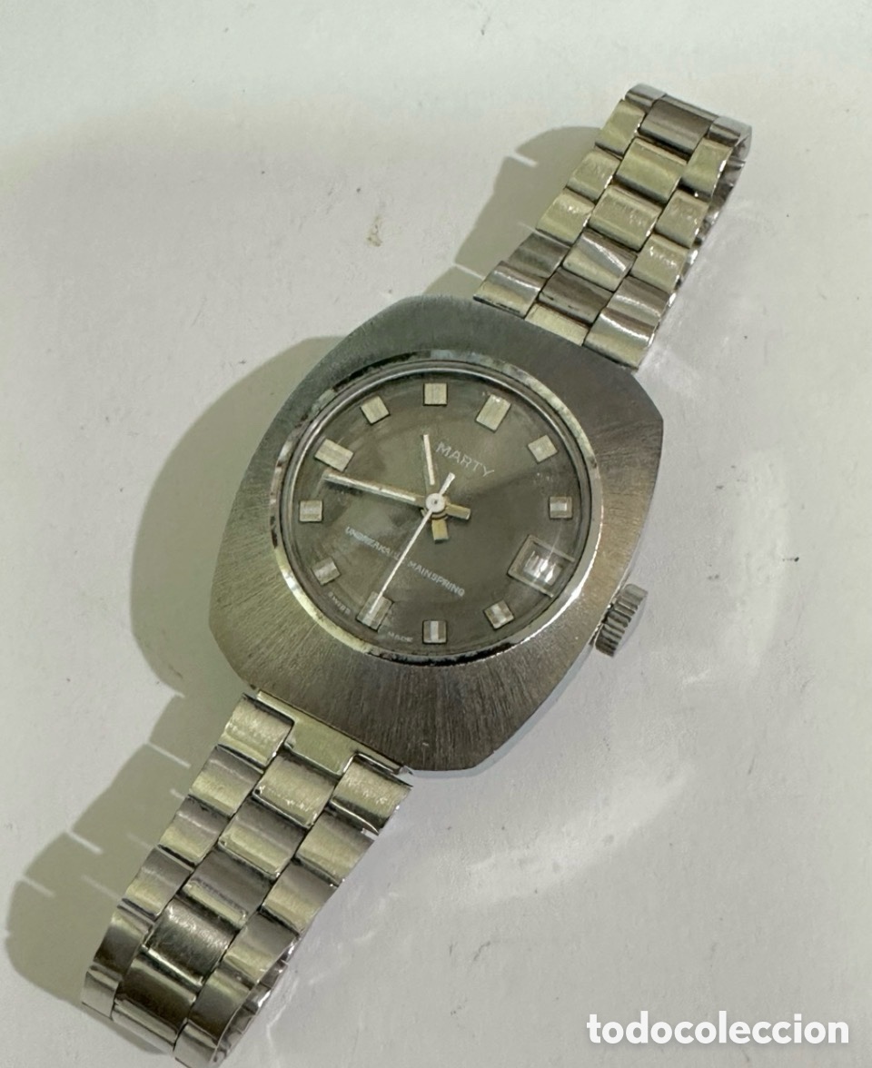 Vintage: Reloj MARTY UNBREAKABLE MAIN SPRING Con D&iacute;a Swiss Made