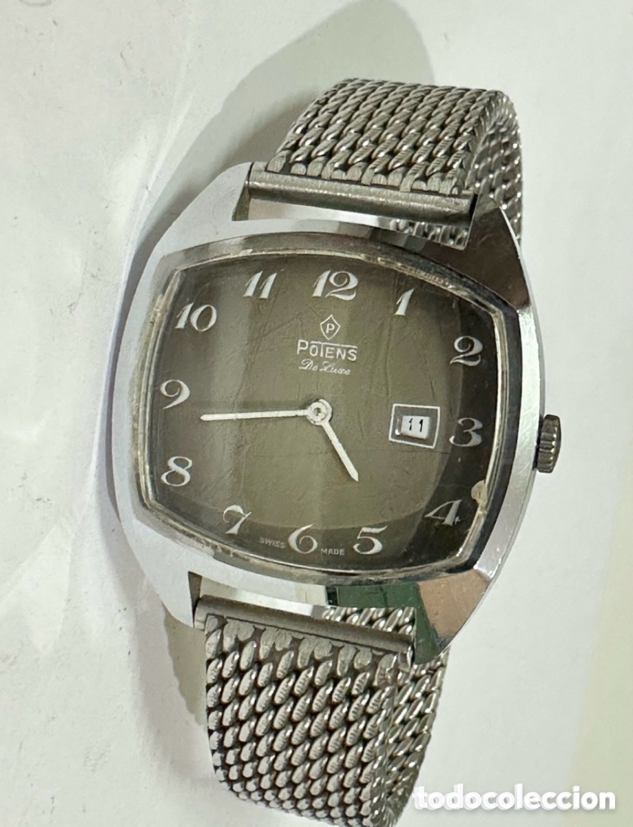 Vintage: Reloj POTENS DE LUXE Con D&iacute;a de cuerda Swiss Vintage