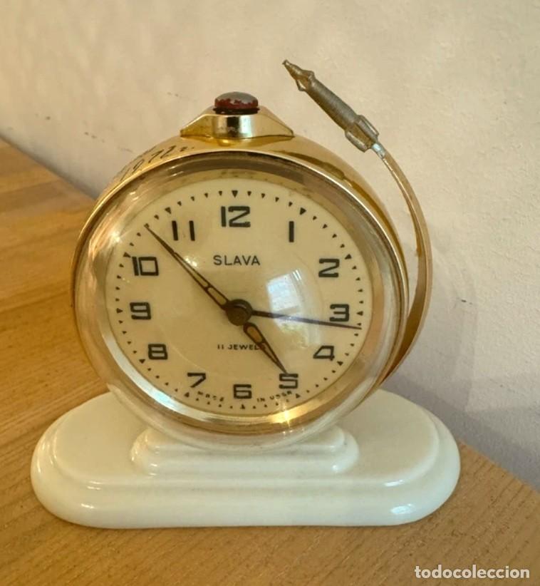 Vintage: Slava Alarm Clock 1960-s USSR Space Rocket Globe Excellent Working Condition