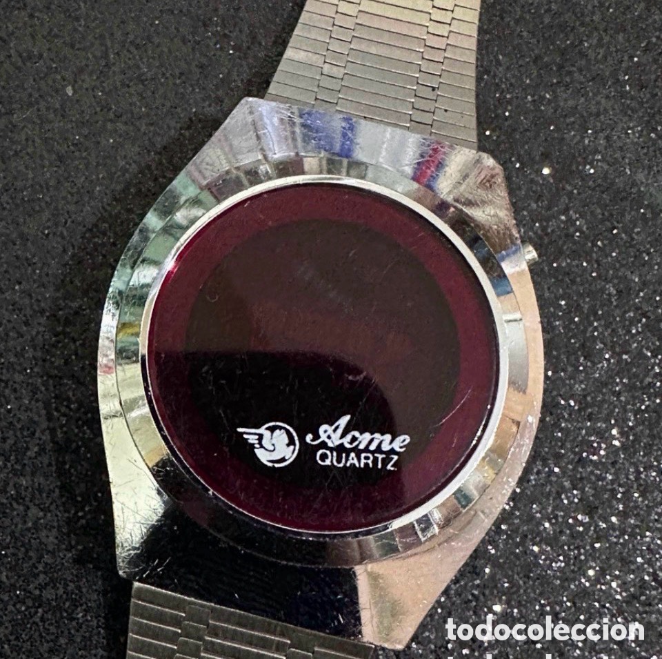 Vintage: Antiguo Reloj Digital AOME LID Rojo Quartz Vintage