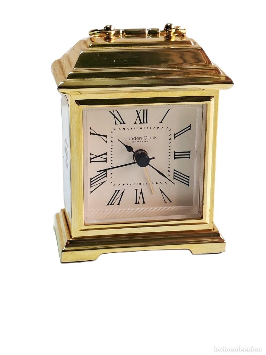 Vintage: RELOJ DE SOBREMESA DE LATON DORADO LONDON CLOCK CO, ESTILO CARRUAJE, DE CUARZO