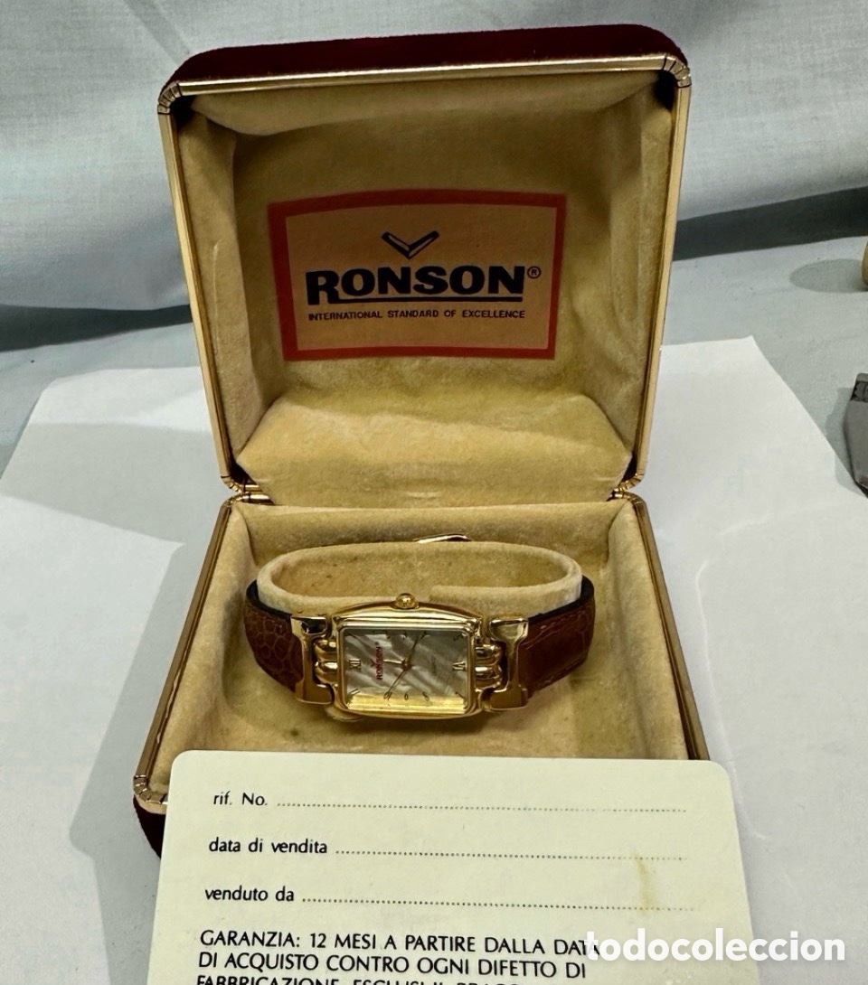 Vintage: Antiguo Reloj Ronson Quartz para Mujer con su estuche original y tarjeta de garant&iacute;a el reloj nuevo