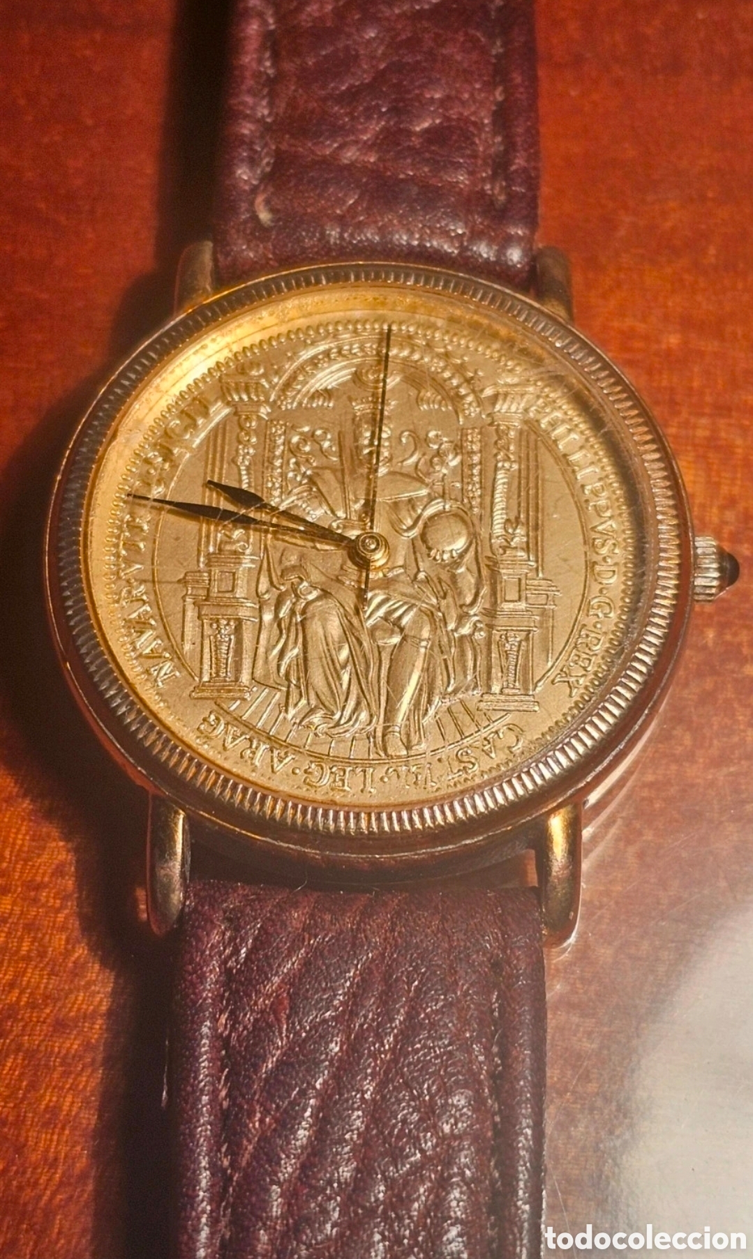 Vintage: Reloj Suizo Conmemorativo Sello &Aacute;ureo Felipe II + Bolsa