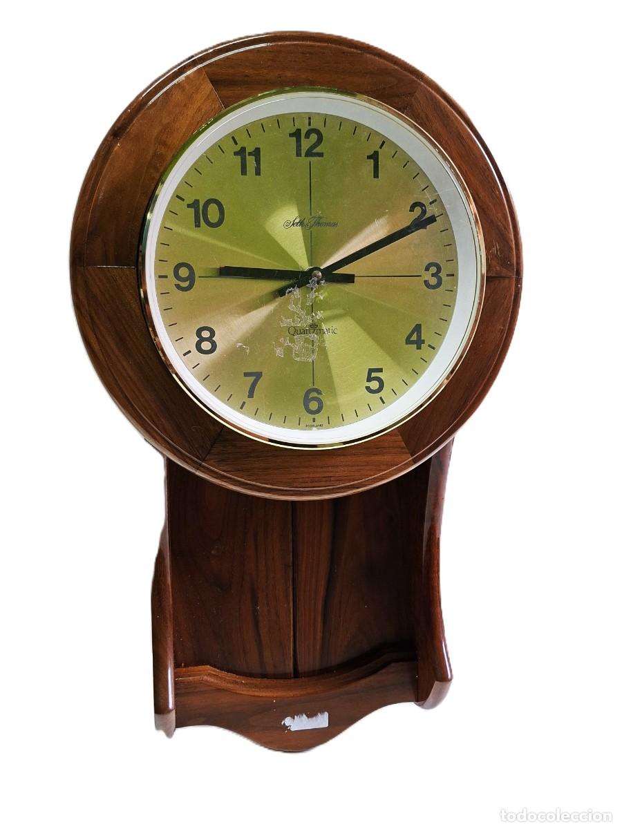 Vintage: RELOJ DE PARED VINTAGE SETH THOMAS QUARTZMATIC MADERA 42X23 CM