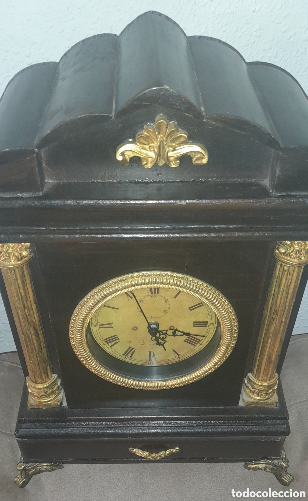 Vintage: Reloj joyero madera sobremesa