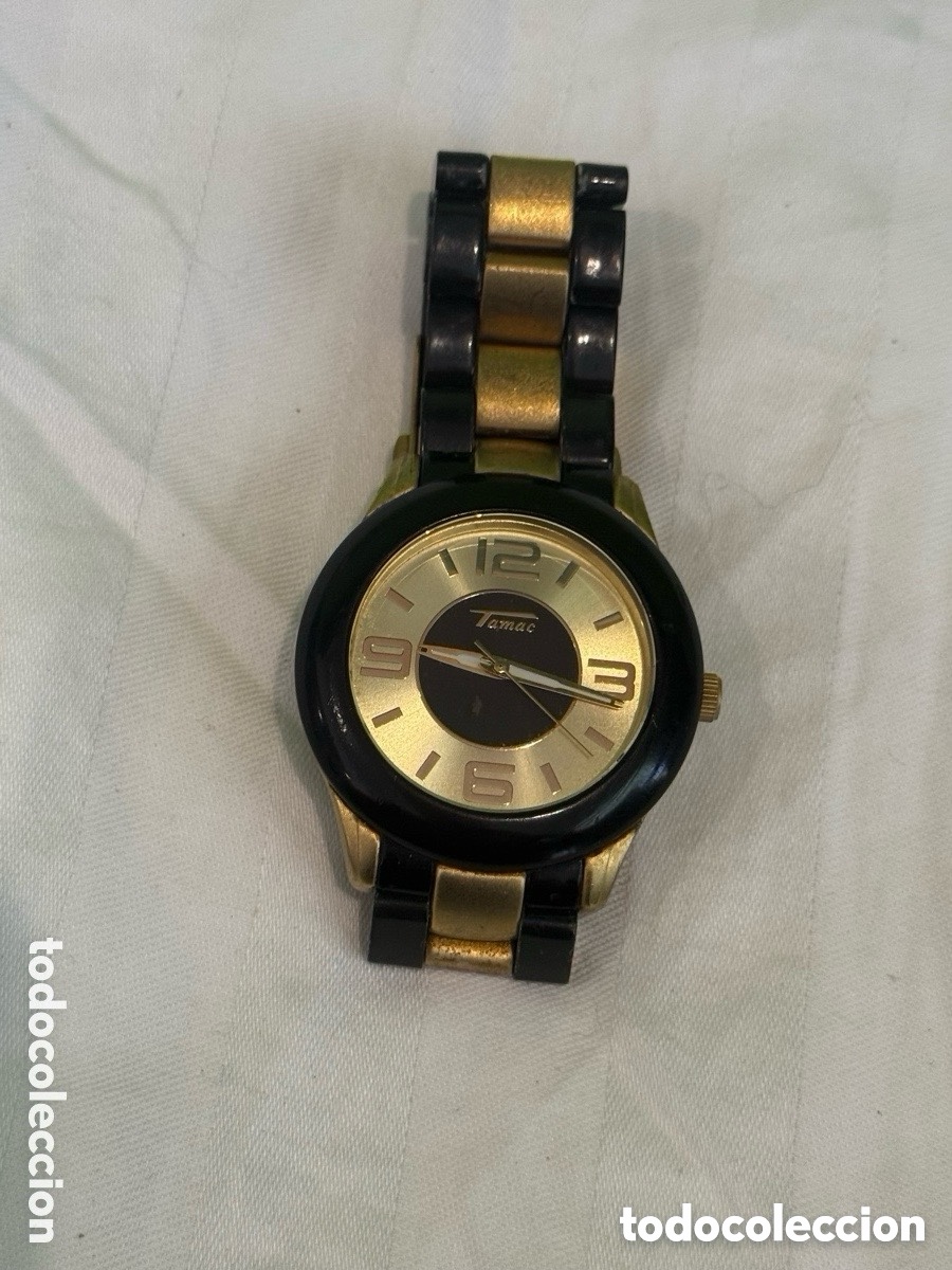 Vintage Watches: Reloj Se&ntilde;ora Timeac Bicolor Negro y Dorado Funcionando