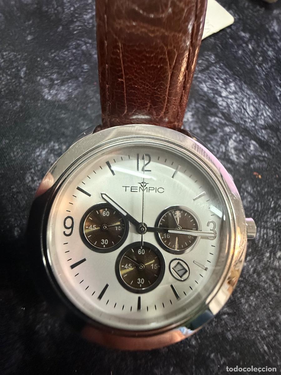 Vintage Watches: TEMPIC Cron&oacute;grafo 40 mm &ndash; Acero Inoxidable &ndash; Calendario &ndash; 5 BAR &ndash; Elegancia Cl&aacute;sica