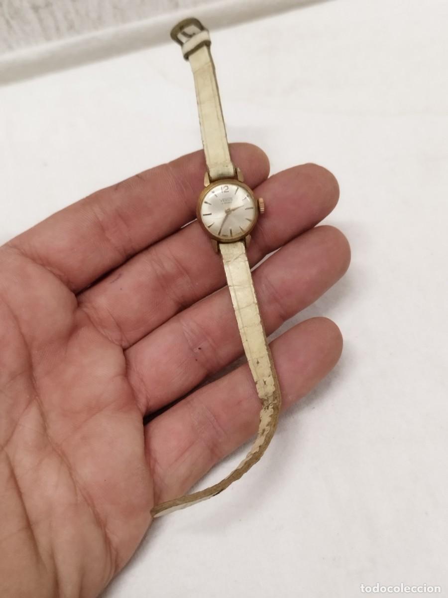 Vintage: Antiguo reloj de pulsera de mujer, Venus 15 rubis suizo. Sin probar.
