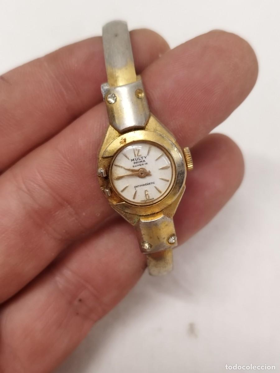 Vintage: Antiguo reloj de pulsera de mujer, Multy Prima super-15 antimagnetic. suizo. Sin probar.