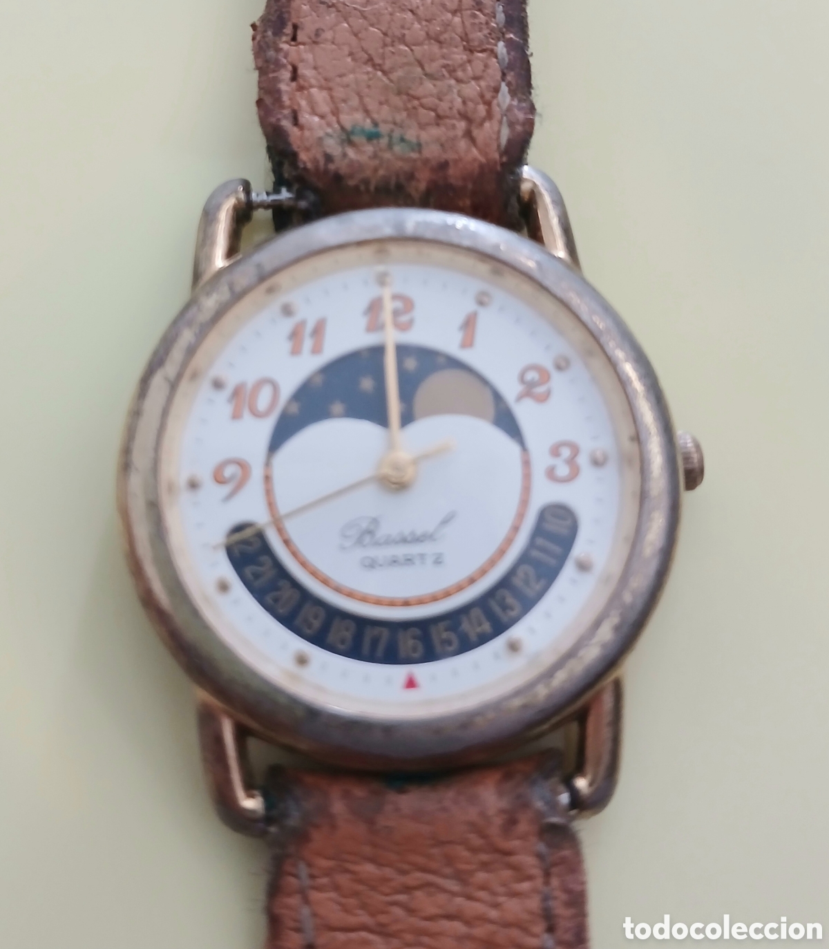 Vintage: Reloj Vintage Bassel Quartz Fase Lunar Y Calendario Perimetral Ref. 4062.1.708