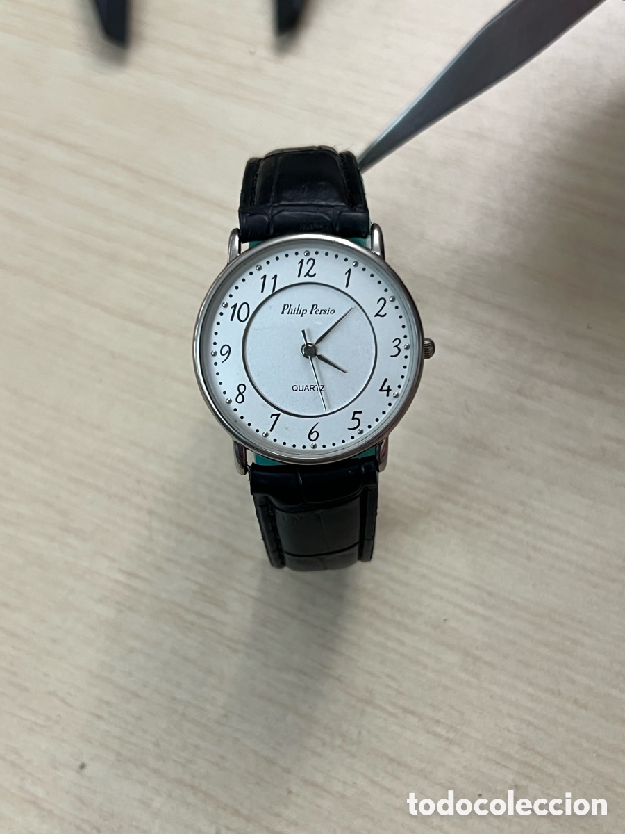 Vintage: ✅ Reloj Philip Persio cuarzo n&uacute;meros &aacute;rabes