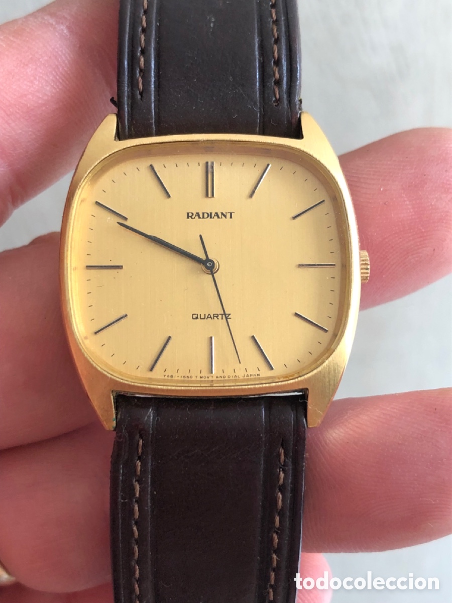 Vintage: Reloj radiant vintage ba&ntilde;o de oro