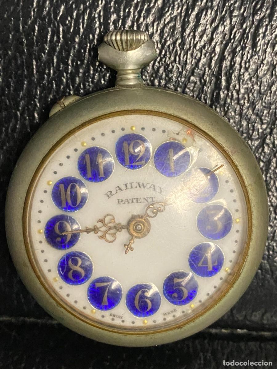 Vintage: Reloj de bolsillo antiguo Railway Patent.