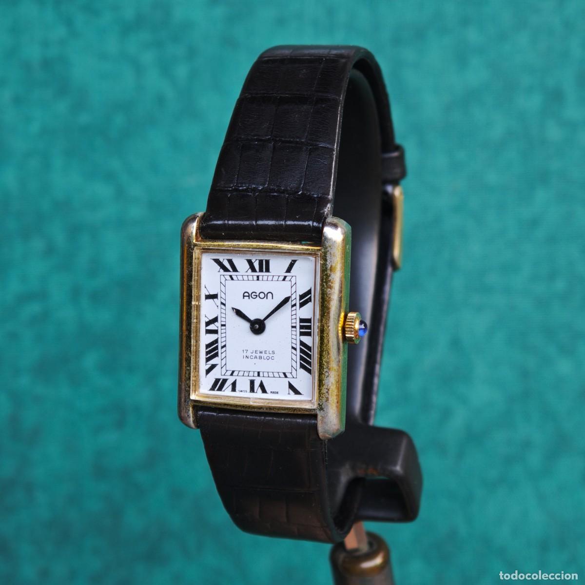 Vintage: ALGON Tank reloj de cuerda vintage montre orologio watch Swiss